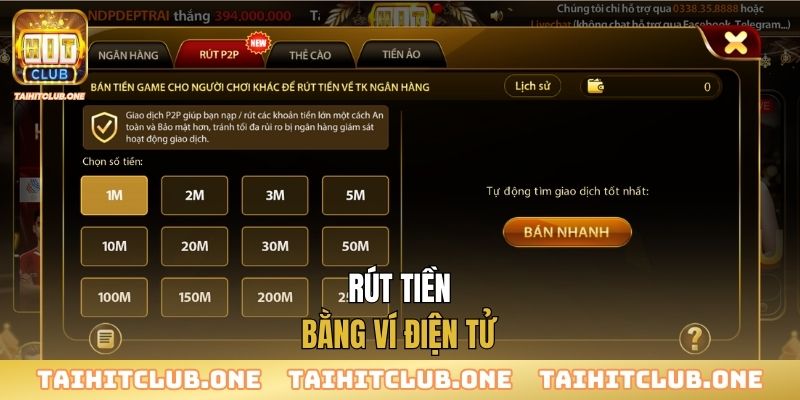 Rút tiền bằng ví điện tử